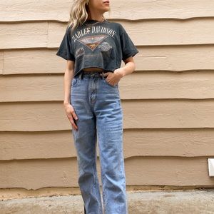 1991 Vintage Harley Davidson Cropped Top